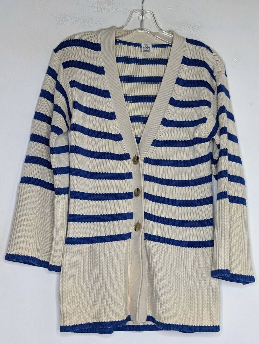 Toteme Signature Stripe Wool Blend Cardigan - Picture 4 of 7